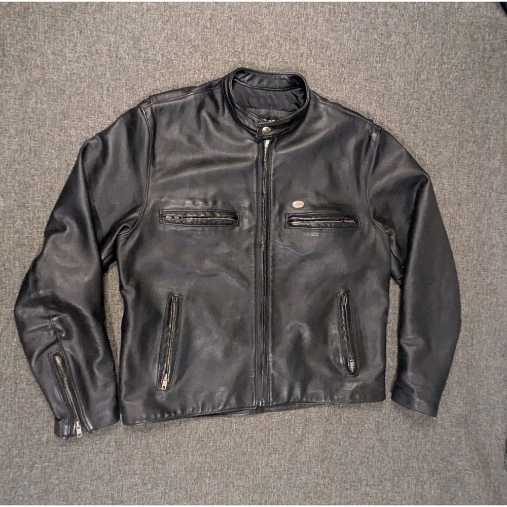 Vintage Harley Davidson Leather Jacket H-D Motorcycle Sport Rider USA Made Men L